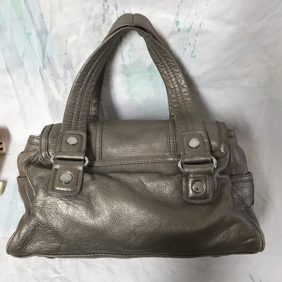 Marc by Marc Jacobs bag silvery grey leather top handle shoe box Turn key clasp - Picture 7 of 16